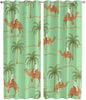 2 Panel Kitchen Cafe Curtains, Desert Camels Sunlight Filtering Nature Air Through, Home Decor Window Covering Tier Curtains for Living Room 104W x 96L inch Tropical Date Palm Trees Animal Green