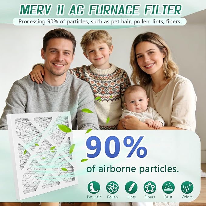 6 Pack Updated 6x10x1Air Filter, pertain Merv 11 HVAC Pleated A/C Furnace Filters (Actual Size: 5.5x9.5x0.75)