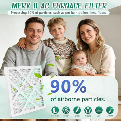 6 Pack Updated 10x14x2 Air Filter, pertain Merv 11 HVAC Pleated A/C Furnace Filters (Actual Size: 9.5x13.5x1.75)