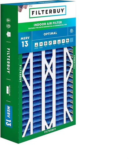 Filterbuy 16x28x6 Air Filter MERV 13 Optimal Smoke & Allergy Defense (1-Pack), Pleated HVAC AC Furnace Filters for AprilAire Space-Gard 401, 2400, & Lennox (Actual Size: 15.50 x 26.88 x 6.00)