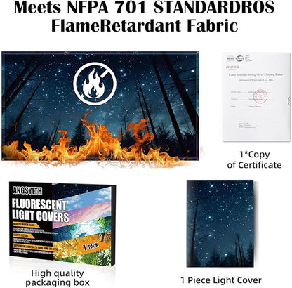 Fluorescent Light Covers - Classroom Covers for Ceiling Lights, 1 PCS 4 x 2 Feet Magnetic Light Filters, Classroom, Office Decor (Forests & Starry Sky-2)