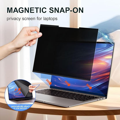2Pack Magnetic 16 Inch Laptop Privacy Screen 16:10 Aspect Ratio, Removable Anti-Blue/Glare Protector Film, Anti Spy Desktop Security Private Filter 16in