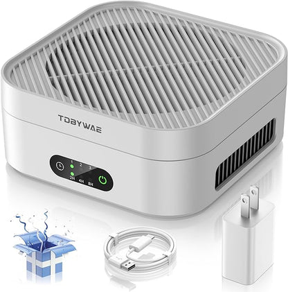 Air Purifiers for Home Bedroom Up to 600 ft², True HEPA Air Purifier for Pets Dust Dander Pollen Odor Smoke, Portable Car Air Purifier for Travel(White)
