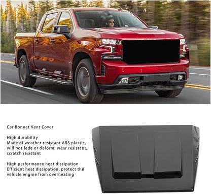 Gloss Black Hood Vent Cover Air Intake Decorative Trim Compatible For Ford F-Series F150 F250 F350 Compatible For Chevrolet And Toyota