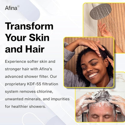 Afina Filtered Shower Head, Shower Filter for Hard Water | Improves Skin & Hair by Removing Chlorine & Toxic Chemicals from Hard Water (1.8 Gallon Per Minute California, Chrome)