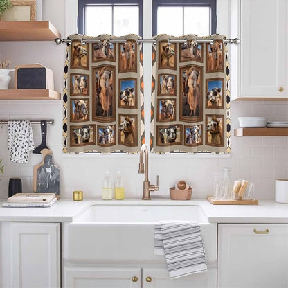 2 Panel Kitchen Cafe Curtains, Desert Camels Sunlight Filtering Nature Air Through, Home Decor Window Covering Tier Curtains for Bedroom Living Room Western Wildlife Brown Animals Country