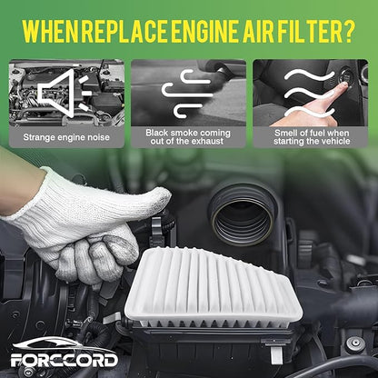 Cabin & Engine Air Filter Fit for Toyota Camry 2007-2011, Rav4 2006-2012, Avalon 2005-2011, Corolla 2009-2011, Lexus ES350 2007-2012 Activated Carbon Cabin Filter Replace#CF10285 CA10169