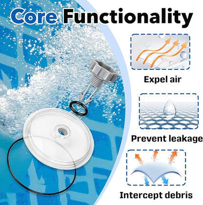 11480 Leaf Trap Cover Compatible with Compatible with SF60110, SF70110, 26335EH and More, SF15110 Pool Leaf Trap Cover Lid with O-Ring Sand Filter Pump Replacement Parts with Air Release Valve