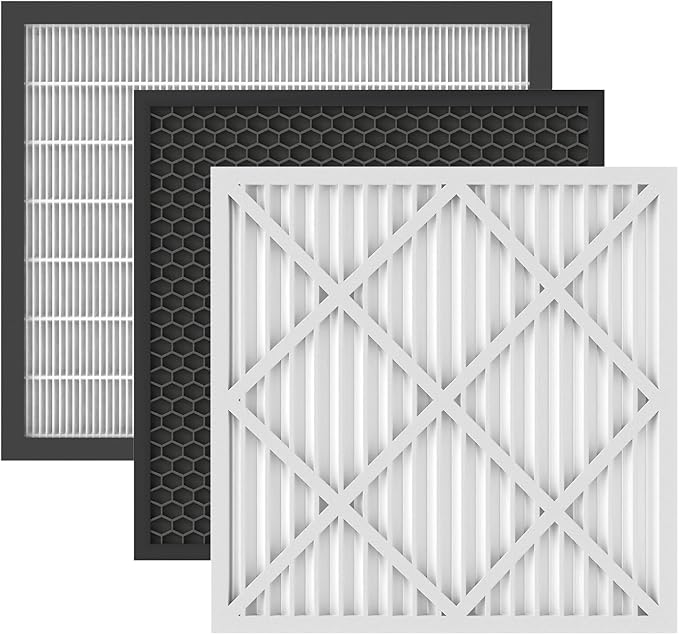 3-Stage Filters Replacement Set, Include MERV-10 Prefilter, Carbon and Hepa Filters, Compatible with X550 & X800