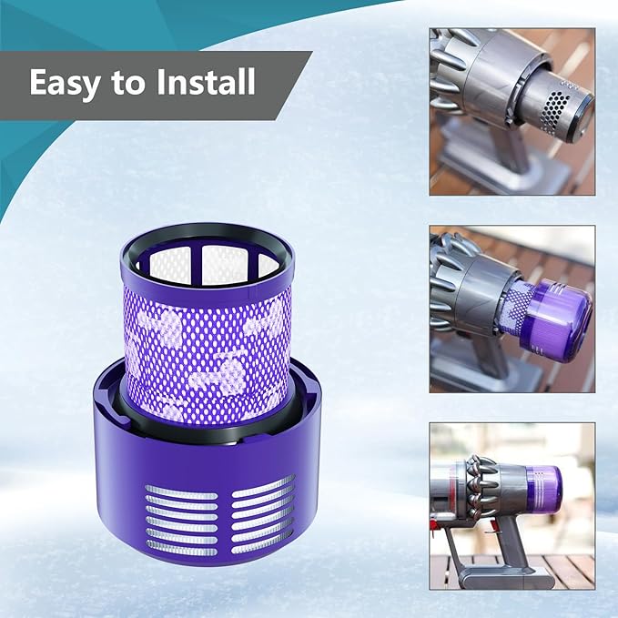 4 Pack Vacuum Filter Replacement Compatible with Dyson V10 Series Vacuum Cleaner, Cordless Vacuum Filter Accessories, Effective Cleaning, Home Cleaning Helper, 4 Rear-Filters (4)