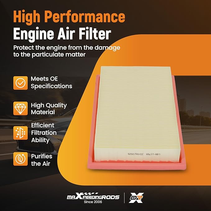 maXpeedingrods CA11759 LX3811 Engine Air Filter Fit for Mercedes-Benz W205/S205 Series C300 C350e, W213/S213 Series E300, X166/X167 Series GLC300 GLC350e, R172 Series SLC300 SLK300