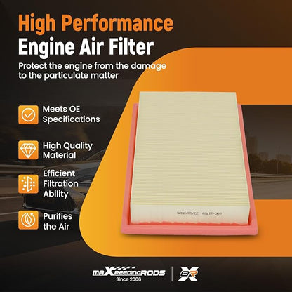 maXpeedingrods CA11759 LX3811 Engine Air Filter Fit for Mercedes-Benz W205/S205 Series C300 C350e, W213/S213 Series E300, X166/X167 Series GLC300 GLC350e, R172 Series SLC300 SLK300