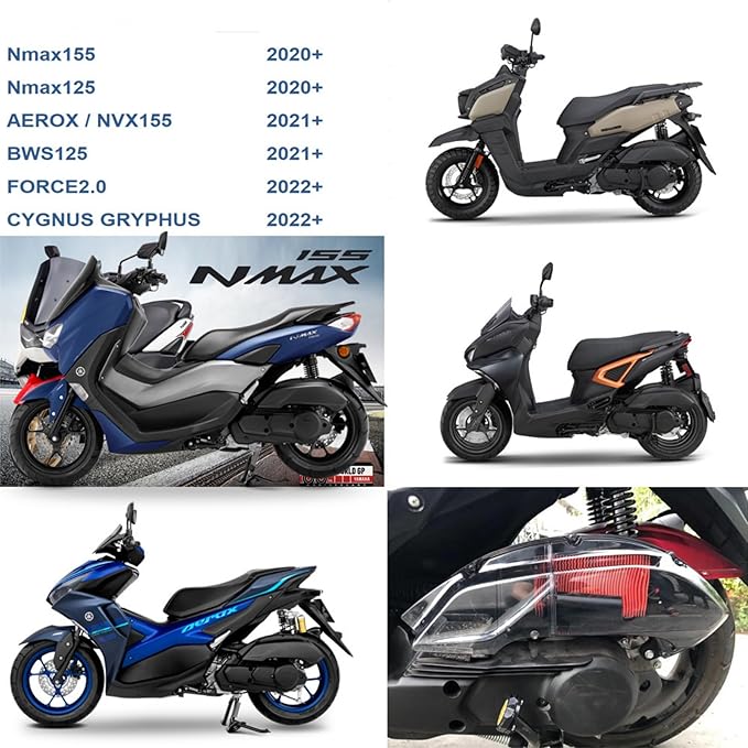 Motorcycle Air Filter Guard Cover Engine Air Filter Protective Decoration Cap Waterproof Dustproof Cover for Y-AM-AHA Nmax155 Nmax125 BWS125 AEROX NVX155 CYGNUS GRYPHUS FORCE2.0 2020-2024 Clear