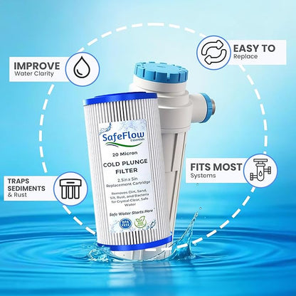 5" x 2.5" Cold Plunge Filter 20 Micron – Fits The Pod Ice Cold Plunge Water Chiller, Cold Plunge Filters, and Under Kitchen Sink Systems (8)