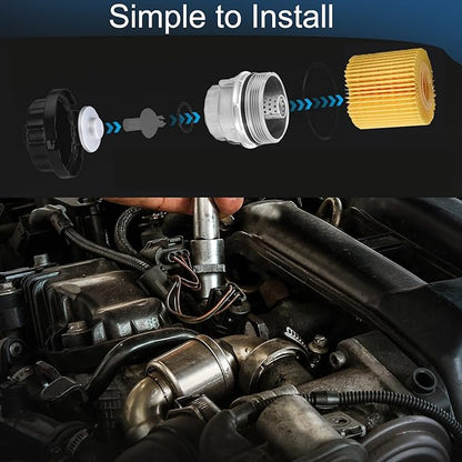 Oil Filter Housing Cap Assembly Compatible with Toyota Camry RAV4 Highlander Tundra 4Runner Tacoma Sienna Venza Avalon Fj Cruiser,Oil Filter Housing Cover 2010-2018 Replaces 15620-31060