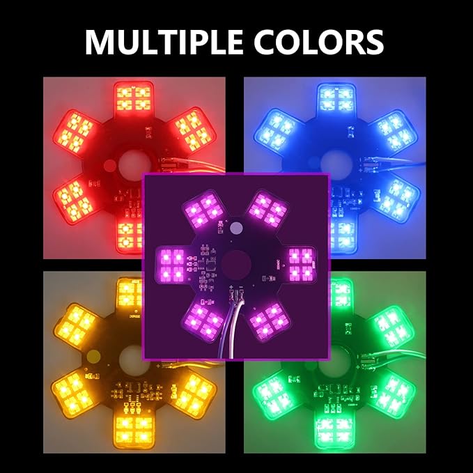Air Cleaner LED Light 5" Truck Decorative Hex Style Air Filter Lamp for Peterbilt, Kenworth, Trailers, RVs', Campers Support IP67 12-24V Sold Individually (Bule)