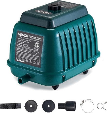VEVOR Commercial Linear Air Pump 2219 GPH | High Output Aerator for Septic Tanks, Large Pond Aeration, Wastewater Treatment Systems | Up to 11ft Deep for Fish Farms, Hydroponics, Restaurants