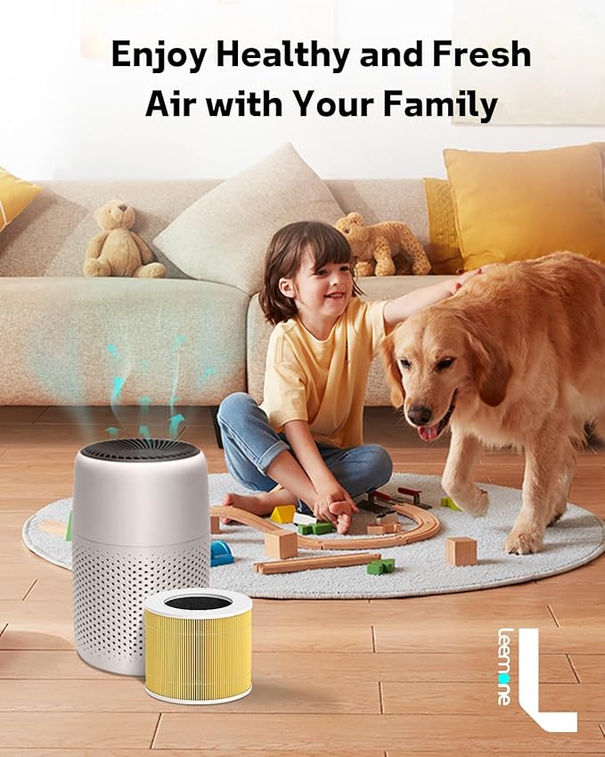 Leemone Core Mini Pet Replacement Filter for LEVOIT Core Mini Air Purifiers, High-Efficiency Activated Carbon, Replace Part Core Mini-RF, 3 Pack,yellow