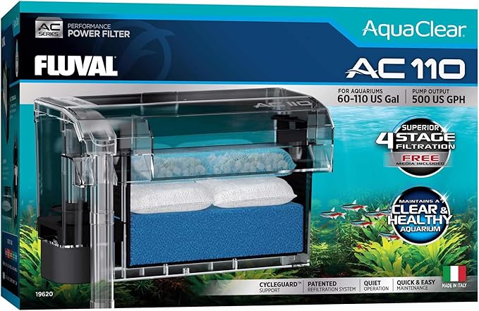 Fluval - Clear for AC70/AC110 Power Filter, 10.8 oz / 310 g, 2-Pack – Improves Fish Health, for Use in Freshwater & Saltwater Aquariums