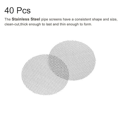 MECCANIXITY Pipe Screen Stainless Steel Screens, 13/16 Inch (20mm) Diameter for Pipe Filter, Pack of 40