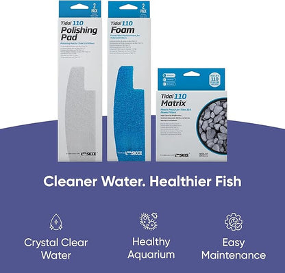 Tidal 110 Filter Maintenance and Replacement Filter Media Kit, Including Gokul Brands Aquarium Filter Media Bags (Tidal 110 Polishing Pads, Foam Filter Sponge, Matrix bio Media)