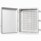 QILIPSU Waterproof Junction Box IP67 Outdoor Plastic Electrical Project Enclosure Weatherproof with Mounting Plate, Wall Brackets, Hinged Grey Cover 20"x16.1"x7.9"