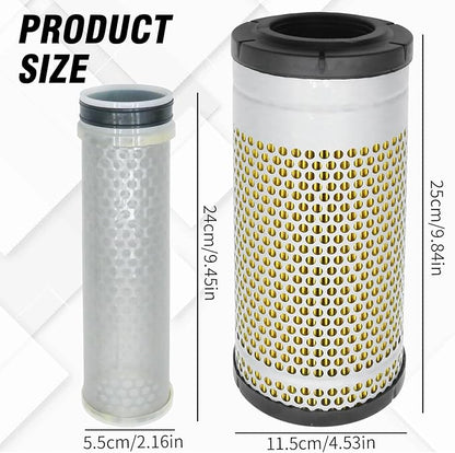 WA10890 Air Filter Replacement for Yanmar Excavators VIO50-6A Replacement for John Deere Excavators 30G 35G 50G Replacement for Kubota Loaders R430, Replaces WA10854