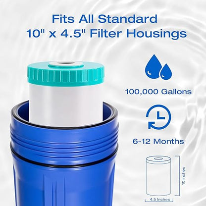 H&G Lifestyles 10" x 4.5 Iron Water Filter for Well Water,Whole House Water Filter Replacement Cartridge, Soften Water,Compatible with 84637, WPX5BB97P, PC10, 355214-45, 355215-45, WP10BB97P, WP5BB97P