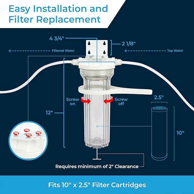 SpiroPure Clear Water Filter Housing 10 inch / 2.5 x 10 / 158117 Transparent Standard Housing (Case of 12)