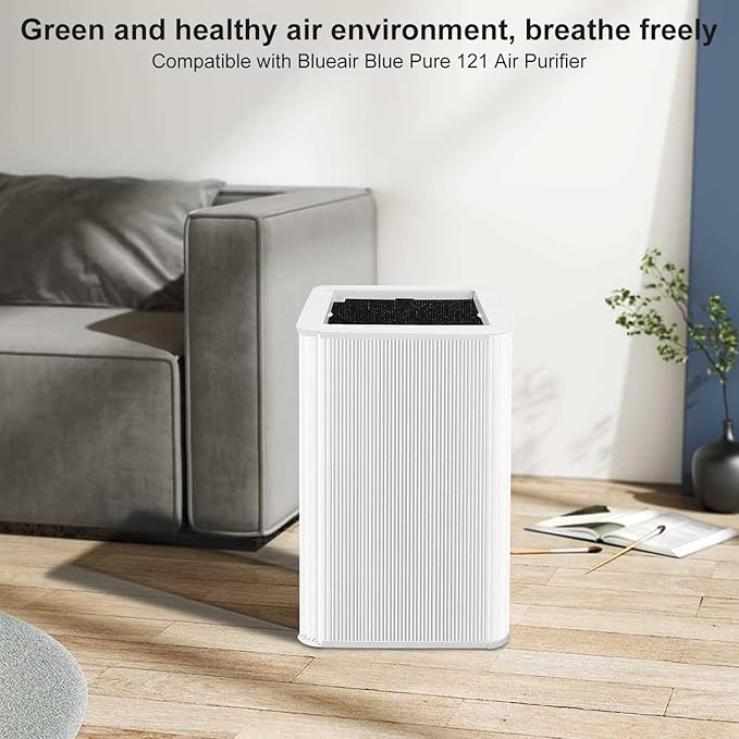 121 Replacement Filter Compatible for Blueair Blue Pure 121 Smart Machine, 2 in 1 Filtration System, White Airborne Particle Dust Pet Dander Filter&Odor Smoke Smell Activated Carbon Filter, 1 Pack