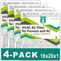 16x20x1 Air Filter MERV 8 (4-Pack), HVAC/Furnace AC Filter Replacement, Dust Defense–Comparable with MPR 600 & FPR 5 (Actual 15.75x19.75x0.75)