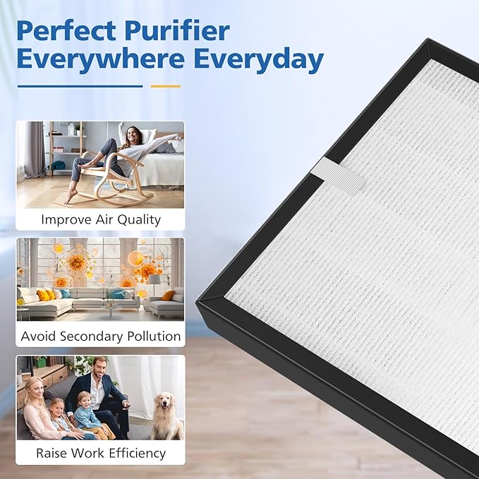 LINNIW TZ-K2 Replacement Filter Compatible with ToLife Air Purifier TZ-K2, 3-in-1 High-Efficiency Activated Carbon and Pre-Filter, TZ-K2-A Replacement Filters, 3 Pack