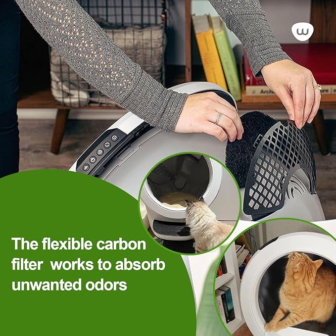 8Pcs Carbon Filters Compatible with LR 4,Replacement Activated Charcoal Filters for Litter Box Carbon Premium Filter,Thickened and Durable,Eliminate Odor and Controls Moisture on Pet's Body