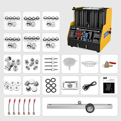 AUTOOL GDI Fuel Injector Cleaner & Tester 110V Ultrasonic Wave Fuel Injection Leakage Tester 6-Cylinder Automotive Fuel Injector Cleaning Machine