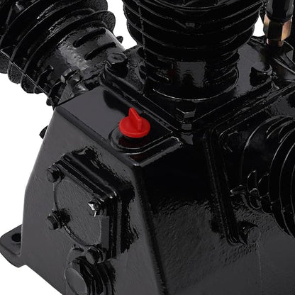 Air Compressor Pump Head, 12 CFM 3 Cylinder 4 HP Replacement Air Compressor Head Pump w/Head Unloaders &Air Filter Mufflers Low Energy Consumption
