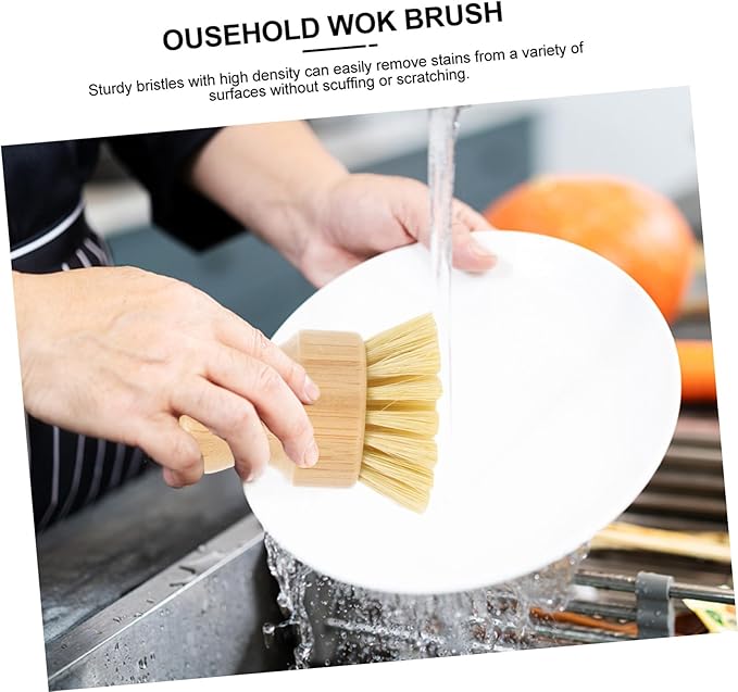Multi-Function Pot Brush Natural Vegetable Scrubber for Dishes Pans and Pots Comfortable Grip for Easy Cleaning Use