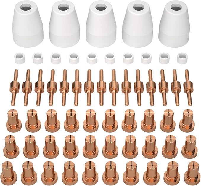 ARCCAPTAIN 60PCS PT31 Plasma Cutting Consumables Fit CUT-45 CUT-50 CT-312 MIG205MP with Plasma Cutter Torch PT-31 JG-40 LG-40