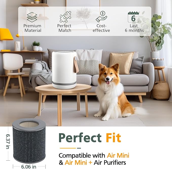 1 Pack Air Mini PECO-HEPA Replacement Filters Compatible with Moleku-le Tri-Power Air Mini and Air Mini + Air Purifiers