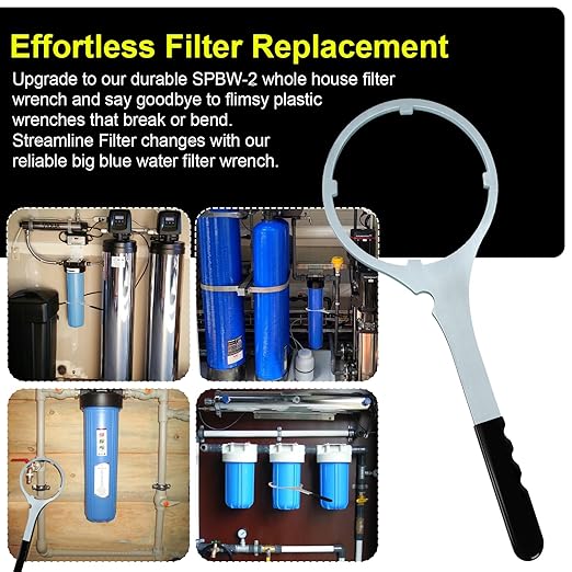 Whole House Water Filter Wrench 6.29 in, Compatible with SPBW-2 Big Blue Metal Water Filter Housing Wrench