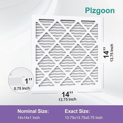 14x14x1 Air Filter MERV 11 (2 Pack) MPR 1000 Pleated AC Furnace Filters Replacement Compatible with Air Conditioner AC HVAC Furnace (Exact Dimensions: 13 3/4x13 3/4x3/4 Inches)
