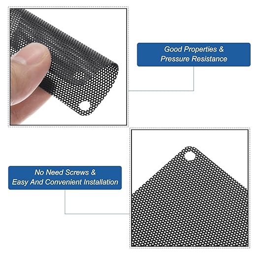 MECCANIXITY 20PCS PC Dust Filter, 40mmx40mm PVC Computer Case Cooler Dustproof Mesh Cover Fan Grills for Computer Chassis Speaker, Black