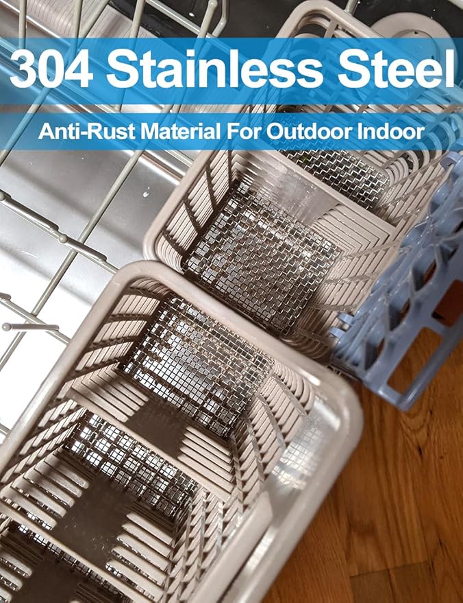4Pack 5Mesh 10'' x 14'' Wire Mesh Screen, 304 Stainless Steel Anti-Rusted Mesh Screen, Sturdy Wire Diamaeter 0.7mm, Easy to Cut, Woven Sturdy Metal Mesh Sheets for Air Vent, DIY Project, Drainage
