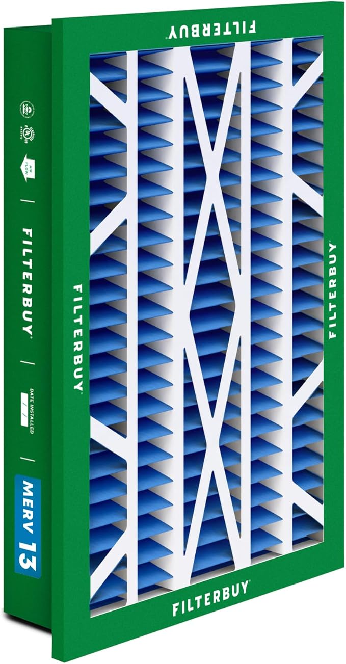 Filterbuy 20x30x5 Air Filter MERV 13 Optimal Smoke & Allergy Defense (4-Pack), Electrostatic Pleated HVAC AC Furnace Filters Replacement for Honeywell Return Grille (Actual Size: 18.38 x 28.63 x 3.69)