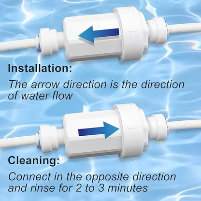 Misting System Water Filter Filter for 3/8 Garden Hose Hard Water Filter Misting System Protector Prevent Blockage 100 Mesh Outdoor Cooling System Patio Outdoor 2 Pieces