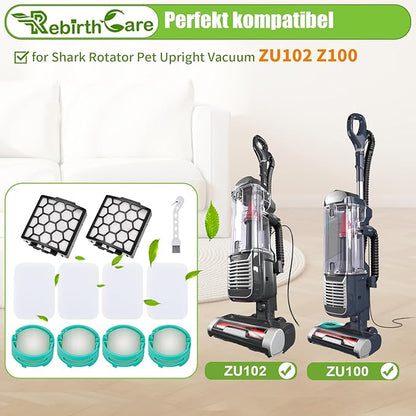 ZU102 Filter for Shark ZU100 Odor Neutralizer Cartridges for Shark ZU102 Pet Upright Vacuum Replacement Parts # 1238FT60 & 1239FT60 & 1541FC3000