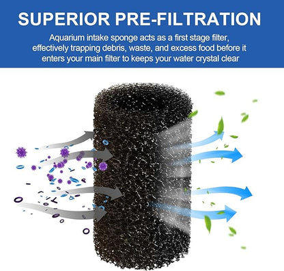 Pre Filter Sponge for Aquarium Shrimp Fry Fish Tank Filter Intake for Marina S10, S15 and S20 Filter,Imagitarium Replacement Filter Foam Cover Aquarium Filter Media Protects Baby Fish & Shrimp-8Pack
