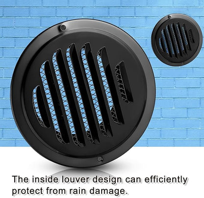 Zonon 24 Pcs Stainless Steel Soffit Vents 4 Inch Round Dryer Vent Cover with Mesh Screen for Home Outdoor Bathroom Wall Ceiling Outside Exterior Exhaust (Black)
