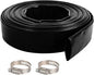 2" x 100 FT Pool Backwash Hose, Black Heavy Duty Reinforced PVC Lay Flat Water Discharge Hose for Swimming Pool Filter Pump,with 2 Clamp