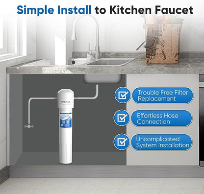 PUREPLUS WFC5300A-20 Under Sink Water Filter, 40,000 Gallons Capacity, 99.99% Chlorine Reduction, NSF/ANSI Certified, Replacement for WFS5300A-20 Under Counter Water Filtration System