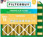 Filterbuy 25x25x4 Air Filter MERV 11 Superior Pet & Allergy Defense (6-Pack), Electrostatic Pleated HVAC AC Furnace Filters Replacement, Made in USA (Actual Size: 24.50 x 24.50 x 3.63)